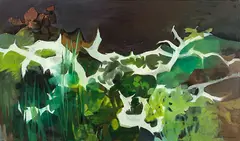 Branching Forms by Louise Henderson, oil and gouache on board, offered Nov 2013
