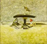 Michael Shepherd, Still Life with Large Adze and Pukeko Head
