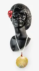 Sofia Tekela-Smith, Ngaire, fibreglass, acrylic, beads, mother-of-pearl and waxed thread