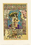 Philip Clairmont, Through the Looking Glass, mixed media and collage on paper
