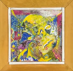 Phillip Clairmont, Untitled, mixed media on board in artist’s original frame