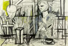 Untitled – Interior by Jeffrey Harris, graphite, pastel and charcoal on paper, sold Oct 2013