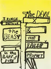 John Reynolds, The Devil, oilstick on paper