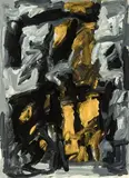 Milan Mrkusich, Gouache No. 12, metallic paint and gouache on paper