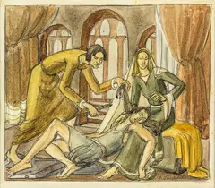 Classical Study by Anna Lois White, watercolour and pencil on paper, offered Oct 2013