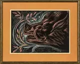 Anna Lois White, Study of a Boar’s Head, pastel on paper