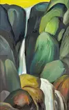 William Reed, Waterfall, oil on board