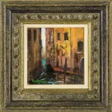 Russell Hollings, Venice – a side canal, oil on board