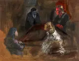 Garth Tapper, Table Talk, oil on card