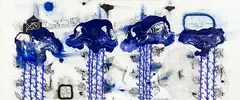 John Pule, We want to go there, acrylic and ink on canvas