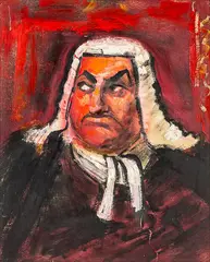 The Judge by Garth Tapper, oil on board, offered Oct 2013