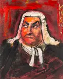 Garth Tapper, The Judge, oil on board