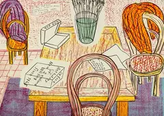 Gavin Chilcott, At the Batthaus, Domestic Interior, Arney Road, Remuera, lithograph, a/p