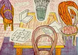 Gavin Chilcott, At the Batthaus, Domestic Interior, Arney Road, Remuera, lithograph, a/p