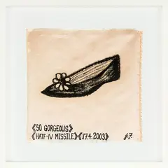 Jacqueline Fraser, So gorgeous, hatf-IV missile, oil stick on fabric
