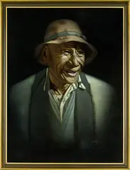 Charles McPhee, A Maori Joke, oil on velvet