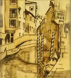 John Weeks, Venetian Scene, watercolour