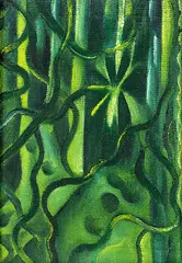 Untitled by Dean Buchanan, oil on jute affixed to board, sold Oct 2013