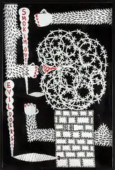 Evil Doers by Peter Robinson, acrylic and oilstick on paper, offered Aug 2013