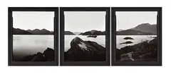 Mark Adams, North East Point – Indian Island – Tamatea – Dusky Sound.  After William Hodges ‘A View in Dusky Bay, New Zealand, 1775 – ‘76’., gold toned silver bromide fibre-based prints, triptych