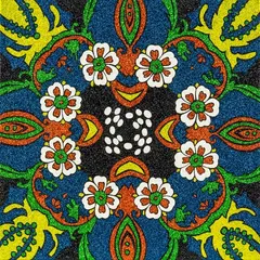 Reuben Paterson, Tahi, E Rua.  E Toru, E Whā…!, glitter and acrylic on canvas