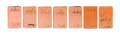 et al., Studies for Apology 1 – 8, ink, acrylic, cellophane and nails on seven found books