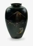 Meiji period (1868-1912) by Large Japanese iron patinated bronze vase, offered Jul 2013
