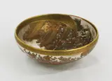 signed Hankinzan, Meiji period (1868-1912) by Japanese Satsuma bowl, painted to the interior with wise men performing magic, sold Jul 2013