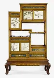 Meiji period (1868-1912) by Small Japanese Shibayama cabinet, with ivory panels inlaid in Shibayama style with blossoming sprays,, sold Jul 2013