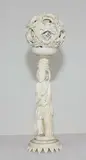 Cantonese ivory puzzle ball and stand, 19th century