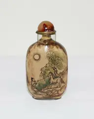 Chinese inside painted snuff bottle, signed Zhou Leyuan (Qing dynasty), dedicated to Zeng Guofan, a famous general of the Qing dynasty