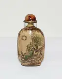 Chinese inside painted snuff bottle, signed Zhou Leyuan (Qing dynasty), dedicated to Zeng Guofan, a famous general of the Qing dynasty