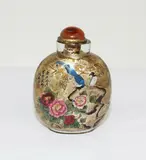Chinese inside painted snuff bottle, signed Yan Yutian (c. 1888-1918), decorated with vividly coloured birds and flowers