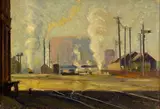 John Weeks, Industrial Landscape I, oil on canvas, c. 1940