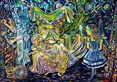 Pig and Pepper by Dean Buchanan, oil on hessian, sold Jul 2013