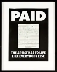 PAID by Billy Apple, screenprint and infringement notice, offered Jul 2013