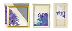 Julian Dashper, 66/99 A Painting in Three Parts, acrylic on canvas in three found frames