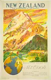 Nz Railways Publicity Branch, New Zealand The Playground of the Pacific, Thousands of Feet Above Worry Level!, lithograph archivally mounted to linen
