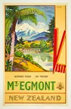 Scenic Trip by Train, Mt. Egmont, New Zealand by Nz Government Tourism Department, lithograph archivally mounted to linen, sold Jul 2013