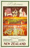 Nz Railways Publicity Branch, Rotorua Nature’s Cure, New Zealand, lithograph archivally mounted to linen