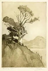 Evening Light by Constance Alice Lloyd, etching, sold Jul 2013
