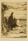 Trevor Lloyd, The Finger, Piha, etching