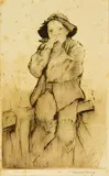 Trevor Lloyd, Boy with Mouth Organ, etching