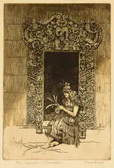 The Cheftain’s Daughter by Trevor Lloyd, etching, sold Jul 2013