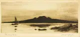 Trevor Lloyd, Rangitoto, etching
