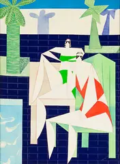 Untitled (Bathers) by Melvyn Webb, ink and acrylic on paper, offered Jul 2013
