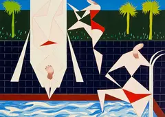 Untitled (Divers) by Melvyn Webb, ink and acrylic on paper, offered Jul 2013
