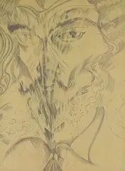 Self Portrait by Philip Clairmont, graphite on paper, sold Jul 2013