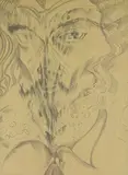 Philip Clairmont, Self Portrait, graphite on paper