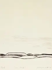 Hills and Cloud I by Marilynn Webb, linocut, artist’s proof, sold Jul 2013